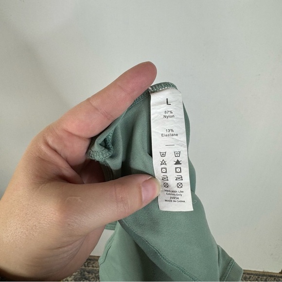 Halara U Neck Backless Crossover Barre Ballet Dance Tank Top Hedge Green Large - Picture 6 of 6